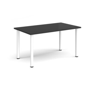 Rectangular Meeting Table with Radial Legs – White Frame, 1400 x 800mm
