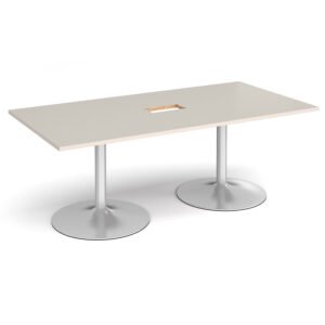 Trumpet Base Rectangular Power Ready Boardroom Table - 2000mm x 1000mm