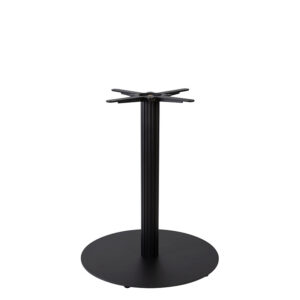 Black Boston Fluted Sleek Large Round Table Base - Various Heights