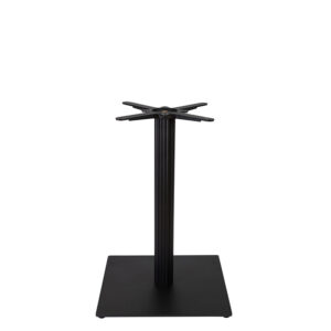 Black Boston Fluted Sleek Large Square Table Base - Various Heights