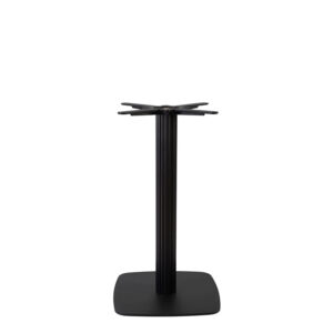 Black Boston Fluted Rounded Sleek Small Square Table Base - Various Heights