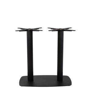 Black Boston Fluted Rounded Sleek Twin Rectangular Table Base - Various Heights