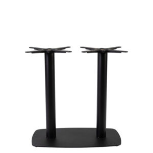 Black Boston Rounded Sleek Twin Rectangular Table Base - Various Heights