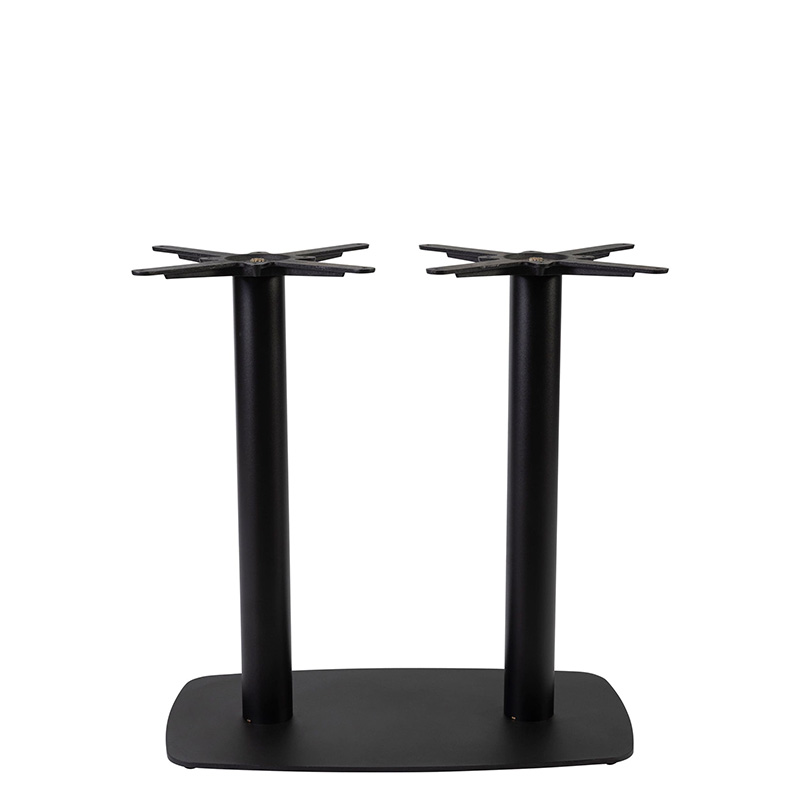 Boston Sleek Twin Rectangular Table Base with Radius Edges - Black