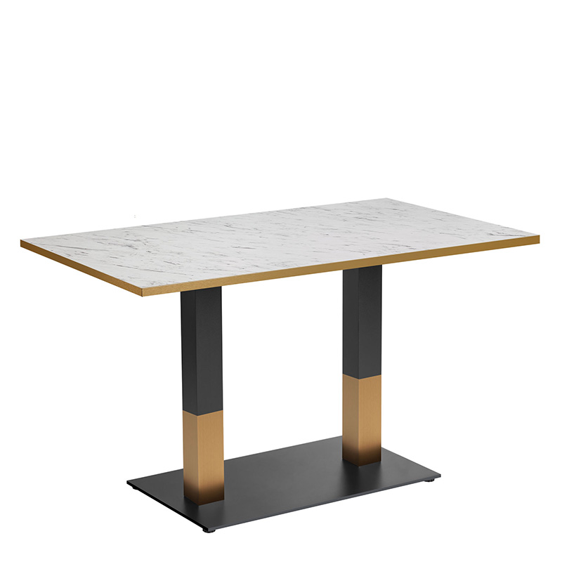 Omega 1200mm x 700mm Complete Dining Table – White Carrara Marble with Boston Sleek Black/Gold Base