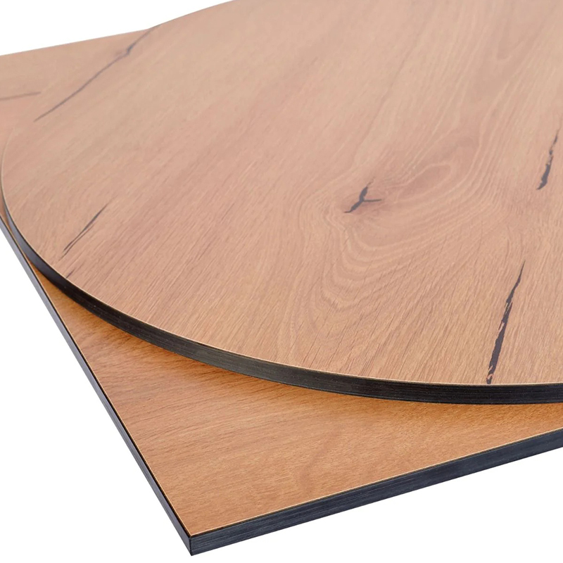 Premium HP Laminate Groove Fixing Outdoor Table Top - Rustic Wood