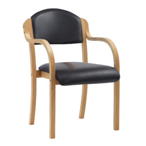Tahara Beech Frame Stackable Conference Armchair with Vinyl Upholstered Seat & Backrest