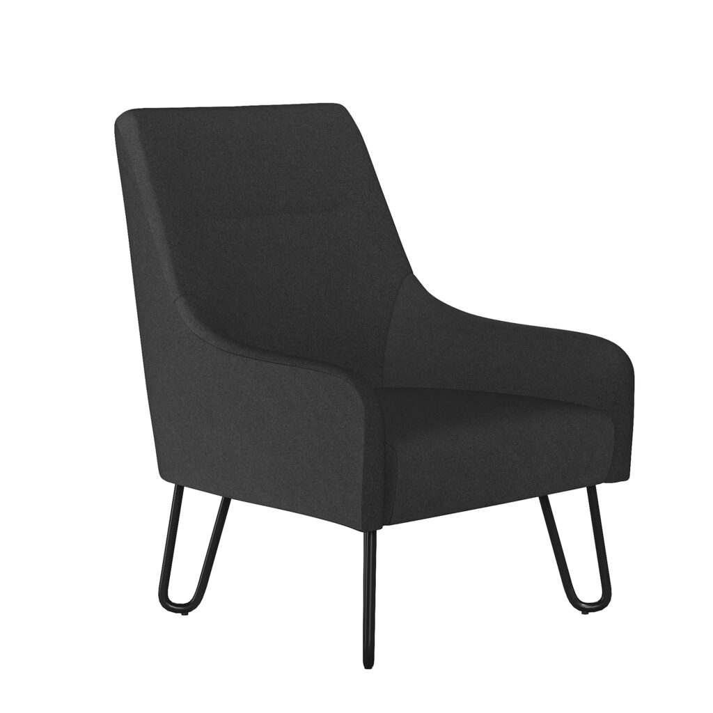 NordicComfort Fabric Reception Chair – Steel Legs