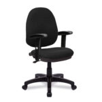 Java 100 Medium Back Operator Chair – Single Lever Ergonomic Office Chair with Adjustable Arms - Black