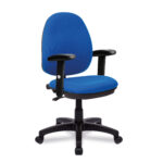 Java 100 Medium Back Operator Chair – Single Lever Ergonomic Office Chair with Adjustable Arms - Blue