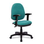 Java 100 Medium Back Operator Chair – Single Lever Ergonomic Office Chair with Adjustable Arms - Green