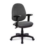 Java 100 Medium Back Operator Chair – Single Lever Ergonomic Office Chair with Adjustable Arms - Grey