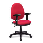 Java 100 Medium Back Operator Chair – Single Lever Ergonomic Office Chair with Adjustable Arms - Red