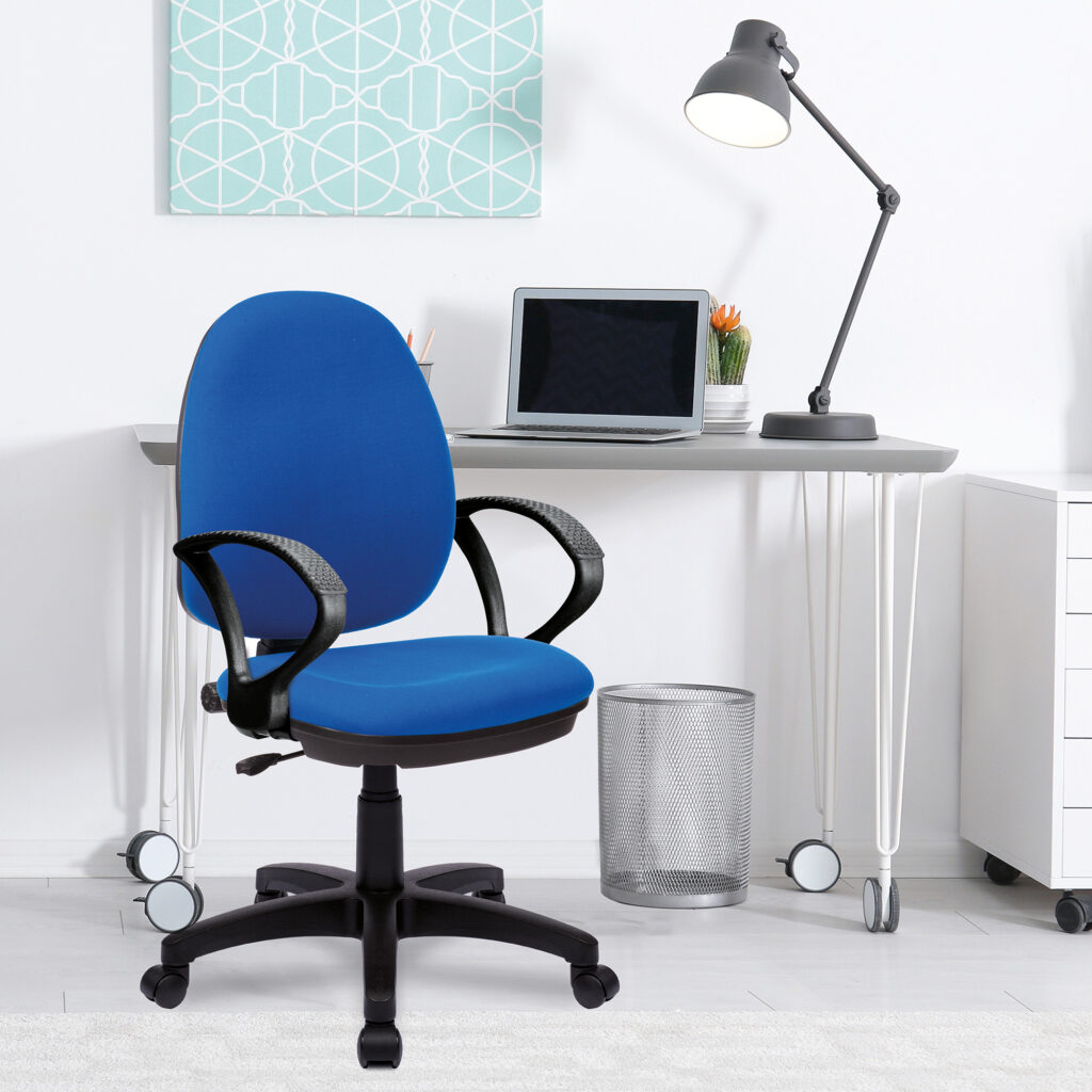 Java 100 Medium Back Operator Chair – Single Lever Ergonomic Office Chair with Fixed Arms