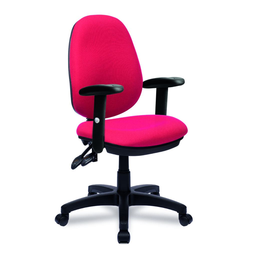 Java 300 Triple Lever Medium Back Synchronous Ergonomic Operator Chair with Adjustable Arms