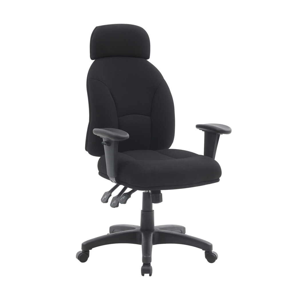 UltraSupport 3 Lever Fabric Control Room Chair – Black