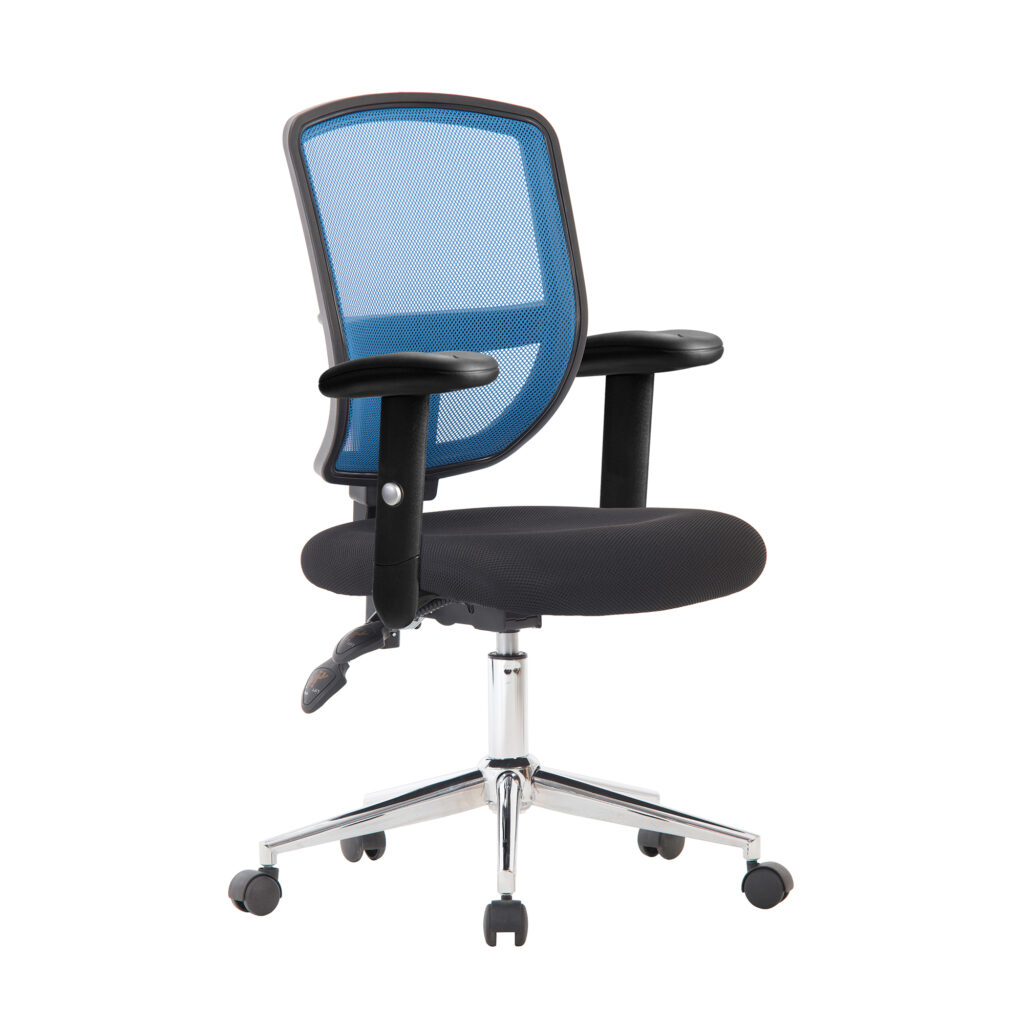 Nexus High Back Mesh Office Chair with Height Adjustable Arms, Lumbar Support & Chrome Base