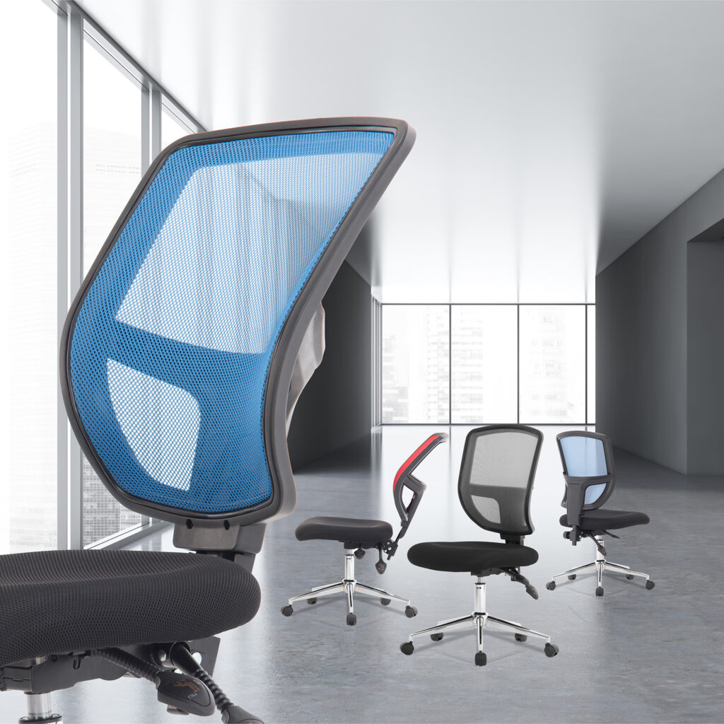 NexusMesh High Back Two Tone Designer Mesh Operator Chair with Sculptured Lumbar and Spine Support