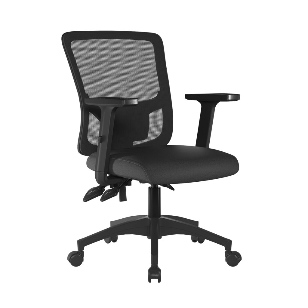 Bari Black Medium Back 3 Lever Mesh Task Chair