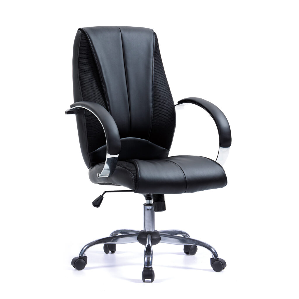 Air Luxe Bonded Leather Manager Chair – Mesh Panel Design