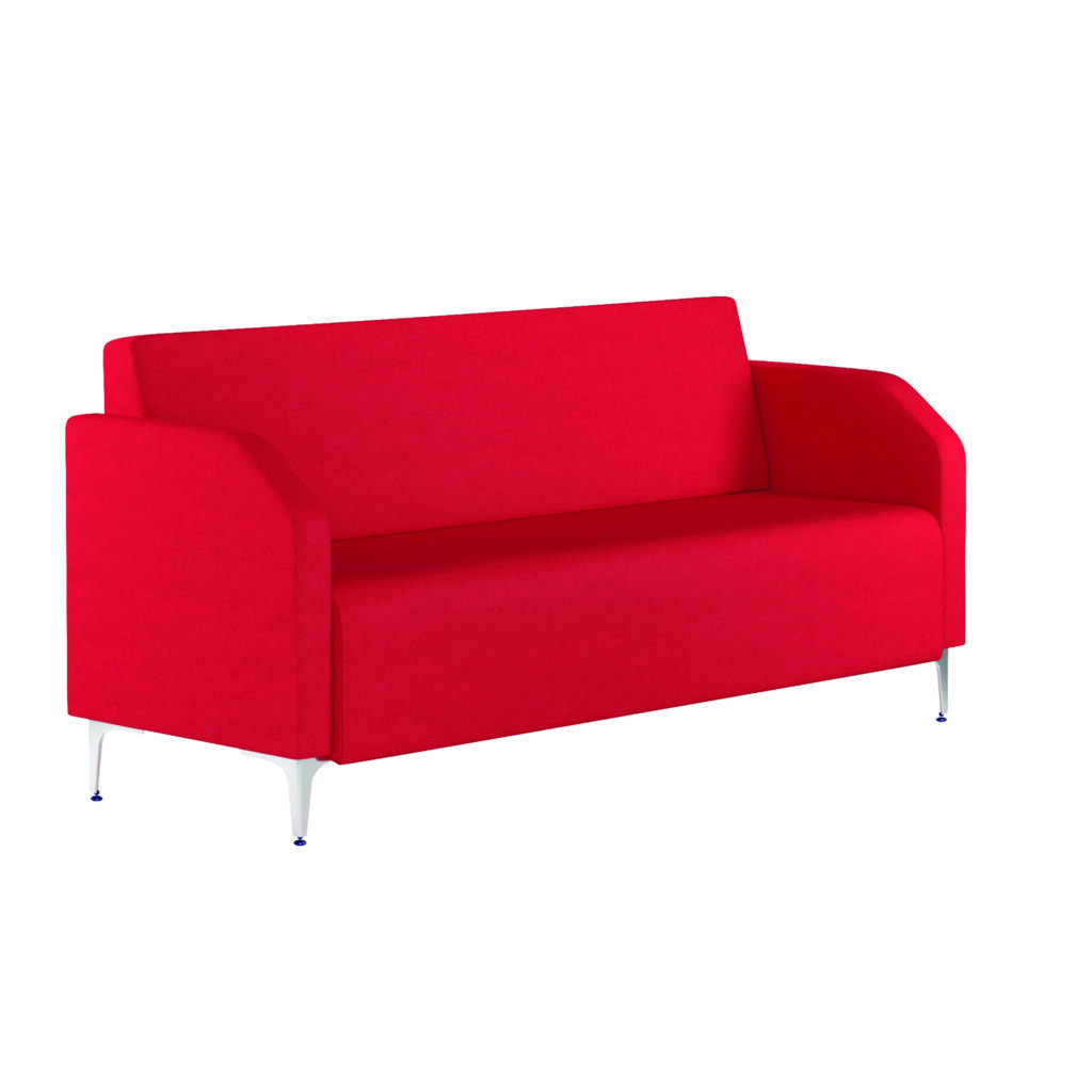 Red Atlas Three Seater Metal Frame Modular Reception Booth