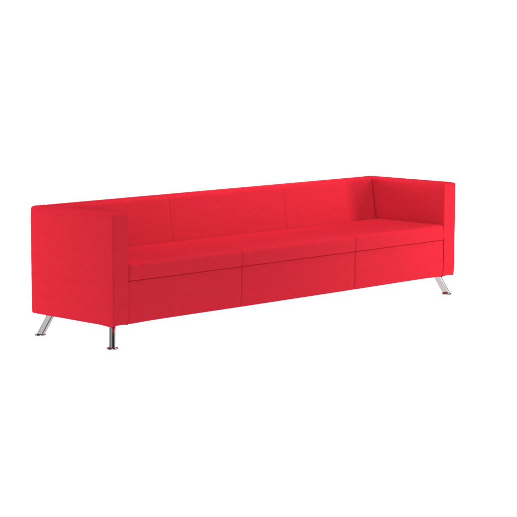 Red Alps Three Seater Metal Frame Modular Reception Sofa