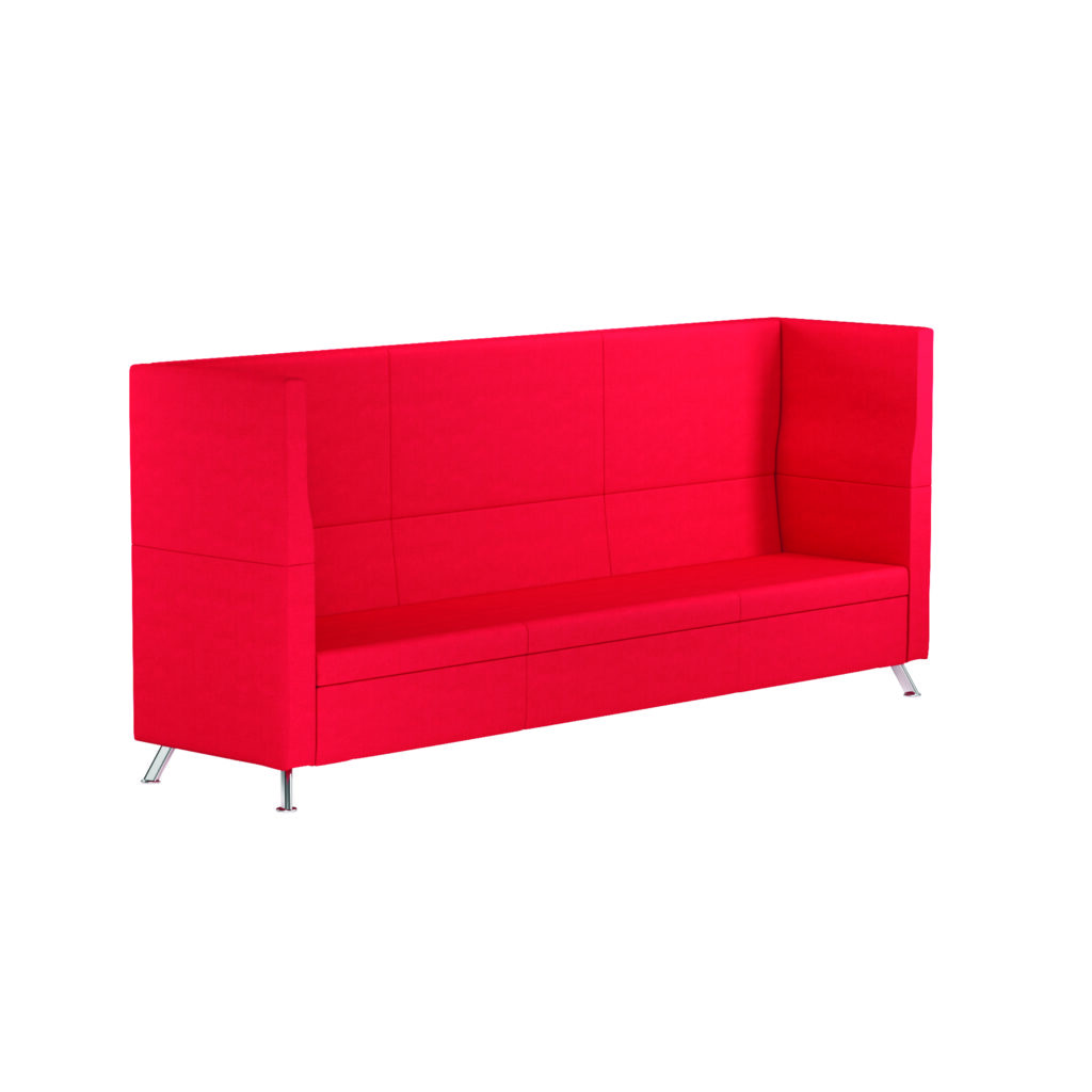 Red Andes Three Seater Metal Frame Modular Reception Booth