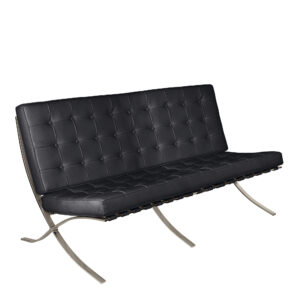 Luxe Button Oversized 2 Seater Reception Sofa – Black