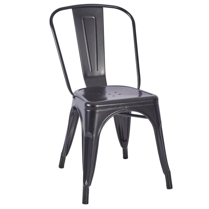 Black French Bistro Industrial Side Chair