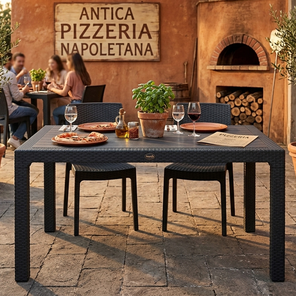 Canterbury Rectangular Rattan‑Effect Contract Table - 1500mm x 900mm