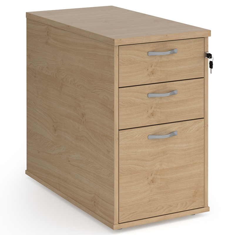 3 Drawer Desk High Pedestal - Kendal Oak - 800mm Deep