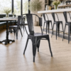 Black French Bistro Industrial Side Chair in Bar Style Setting