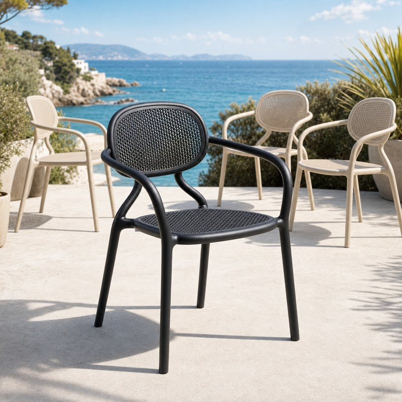 Drift Woven-Effect Outdoor Arm Chair for Hospitality