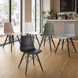 Malmo Side Chair with Black Wooden Frame