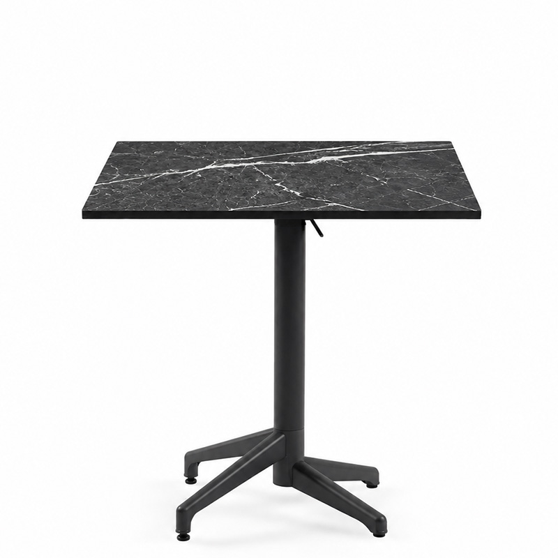 Cuba Complete Flip-Top Outdoor Table - 590mm Square - Black Base