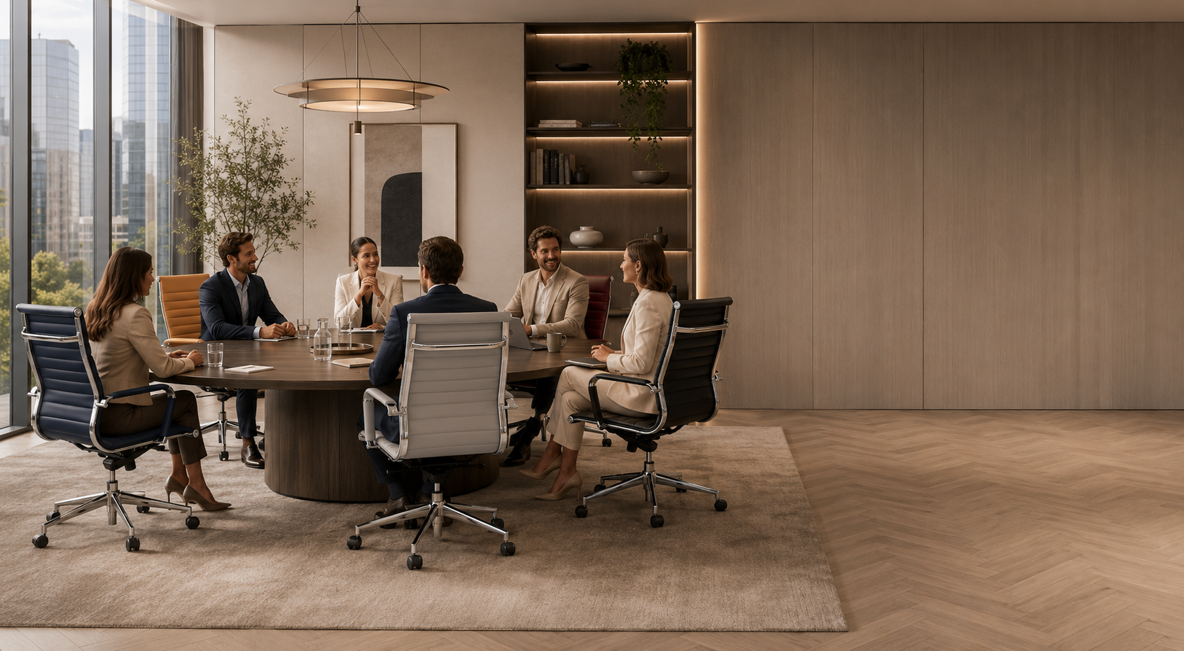 Aura Medium Back Faux Leather Executive Chair – Chrome Base