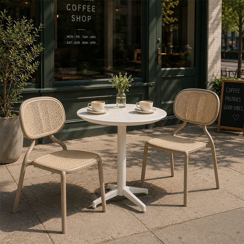 Drift 2 Seater Outdoor Dining Set with Folding Table - 600mm Round