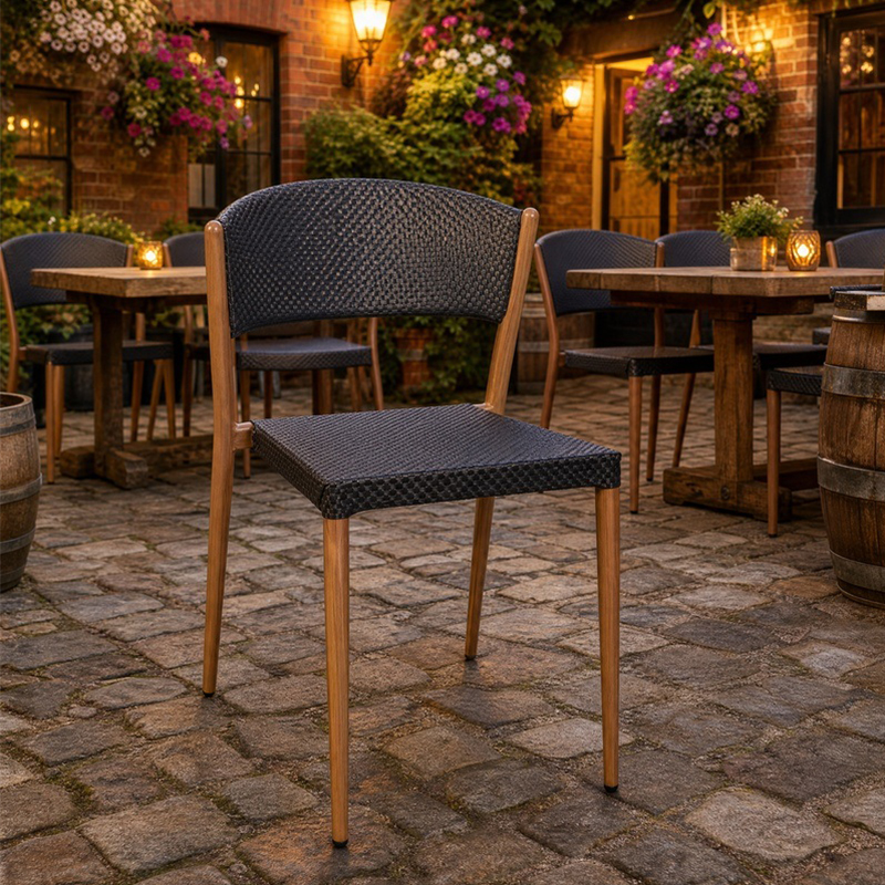 Salzburg Stacking Side Chair with Natural Aluminium Frame