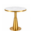 Ares Round Dining Table with Crystal Marble Top with Gold Edge