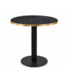 Omega Complete Dining Table - Black Marble with Gold Edge