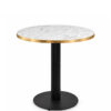 Omega Complete Dining Table - White Marble with Gold Edge