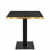 Omega Complete Square Dining Table - Black Marble with Gold Edge