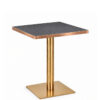 Zeus Brass Square Dining Table – Cupria Slate Top with Copper Edge