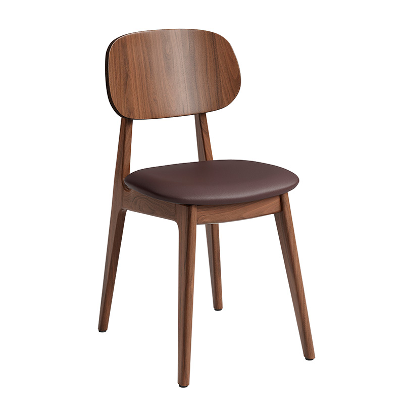 Solveig Scandinavian Side Chair – Beech Wood Frame | Walnut Frame and Back